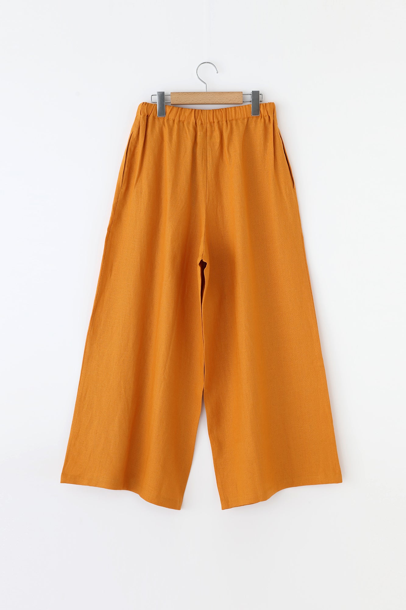 【Scheduled to ship around Mar 3】Linen Wide-legged Pants／Golden Brown