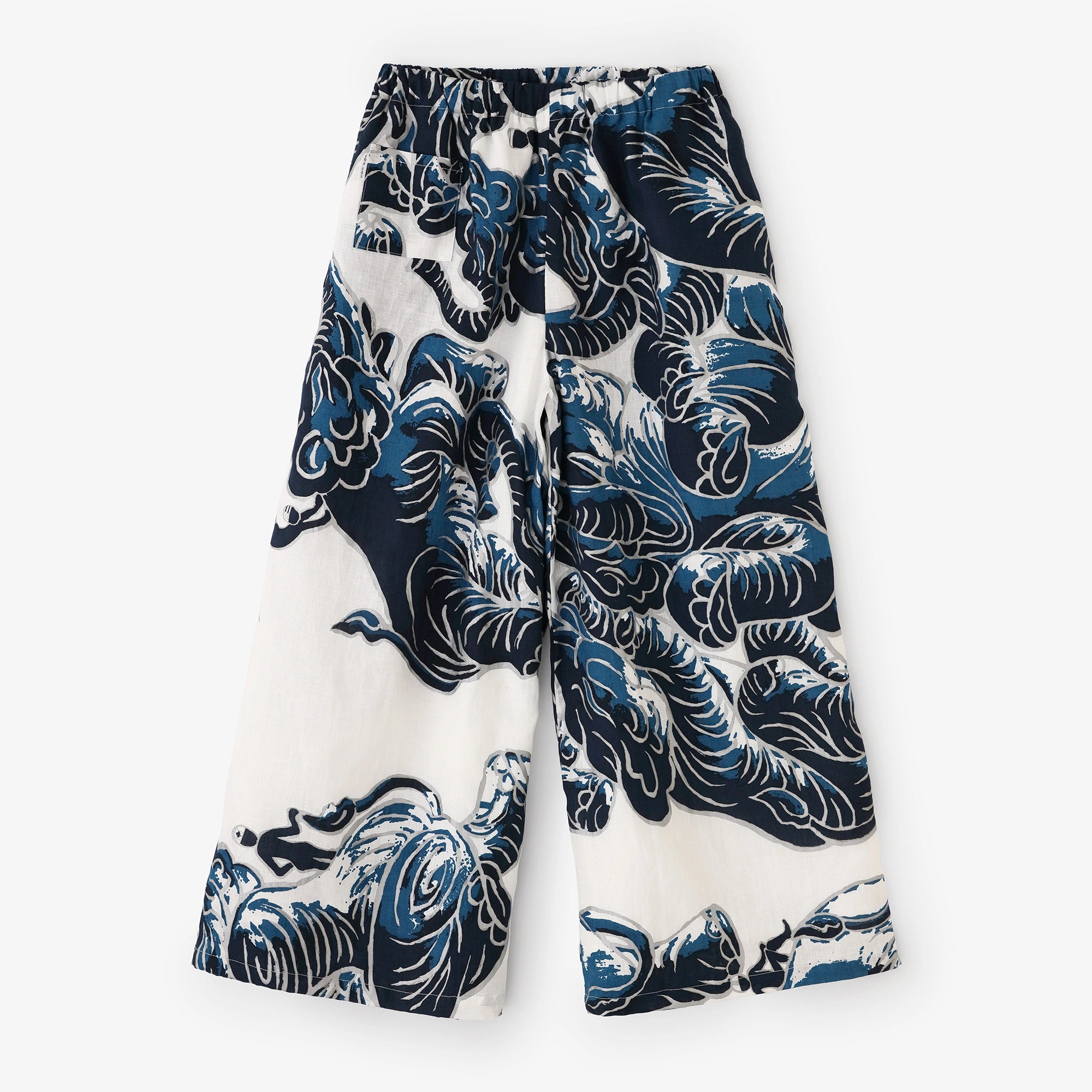 【Ships ard. 4/21】Linen Wide-legged Pants / flying elephants Bluish Silver