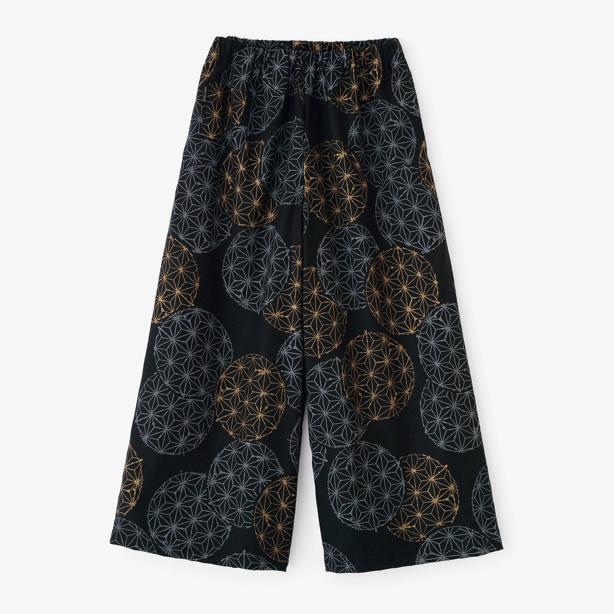 【Ships ard 11/17】Woolen Yarn Wide-legged Pants／Hemp-leaf Pattern Dark Navy