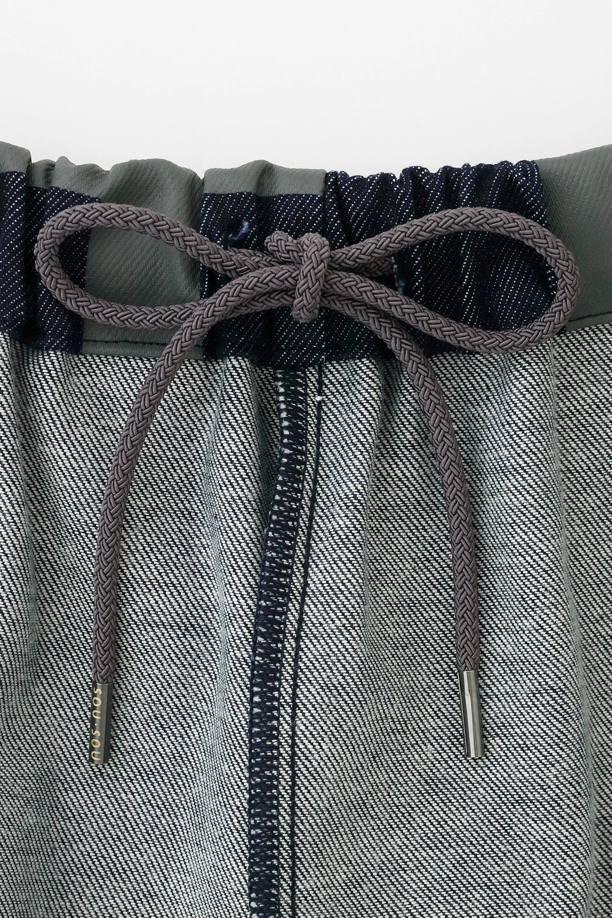 Stretch Denim Wide-legged Pants／Indigo Fence