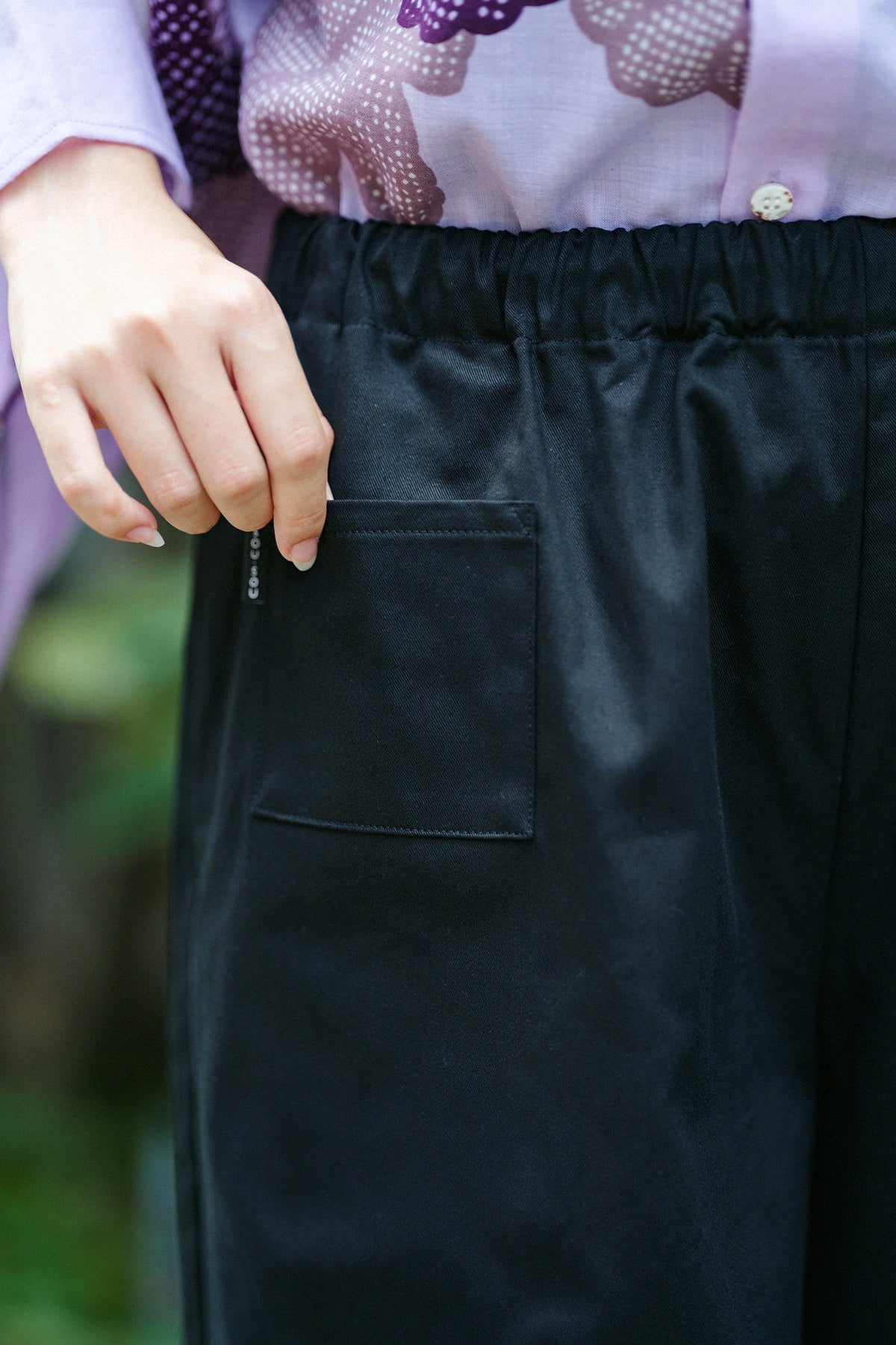 Chino à haute densité, serviette monpe/tenugui couleur plumes mouillées 