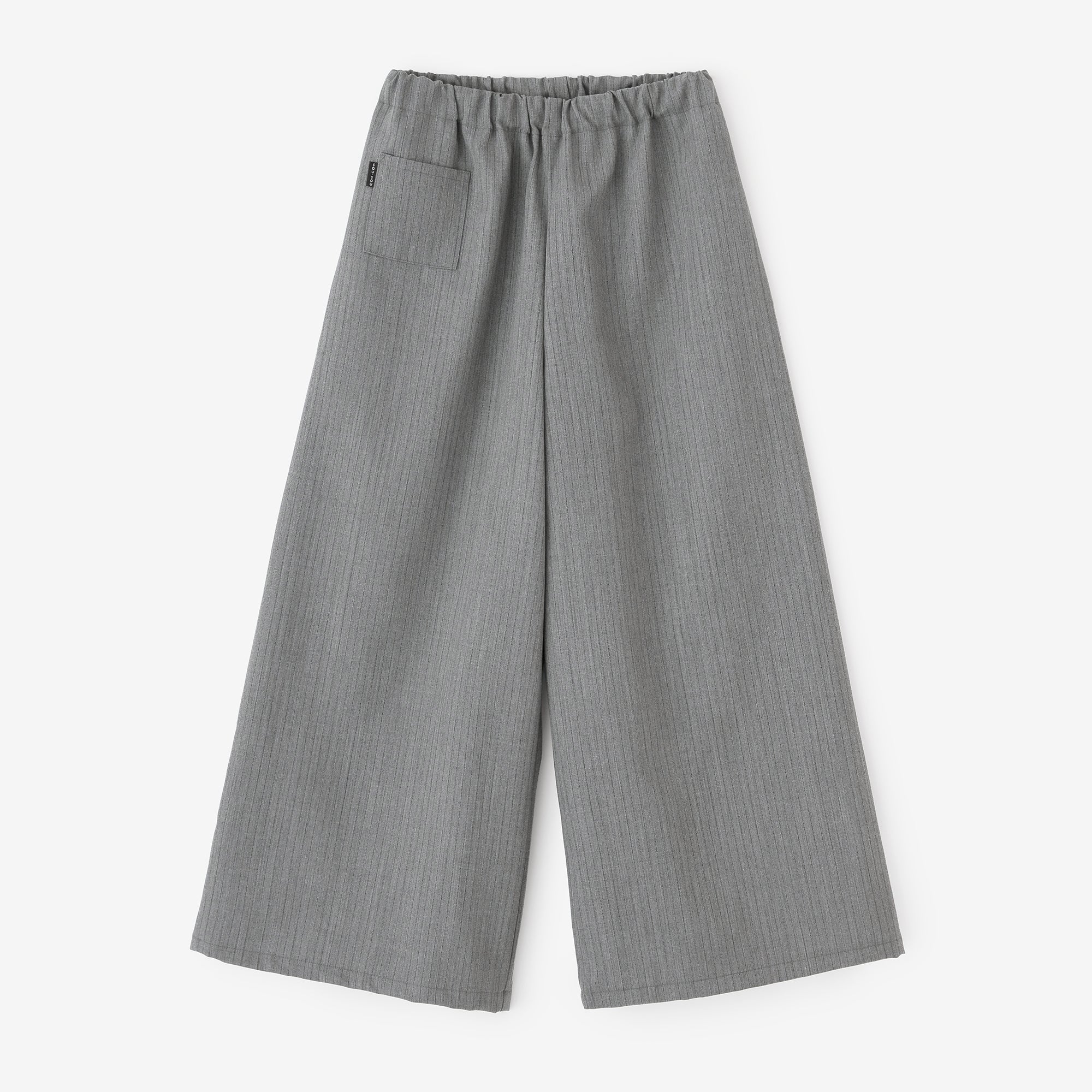 Combed Yarn Striped Wide-legged Pants / Heather Dark Grey