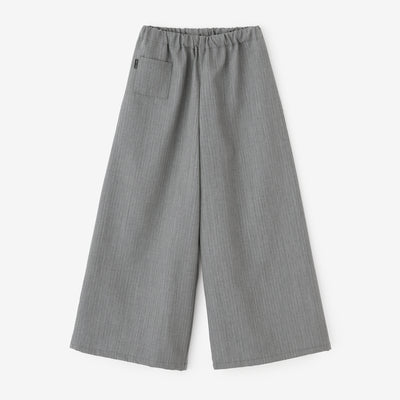 Combed Yarn Striped Wide-legged Pants / Heather Dark Grey