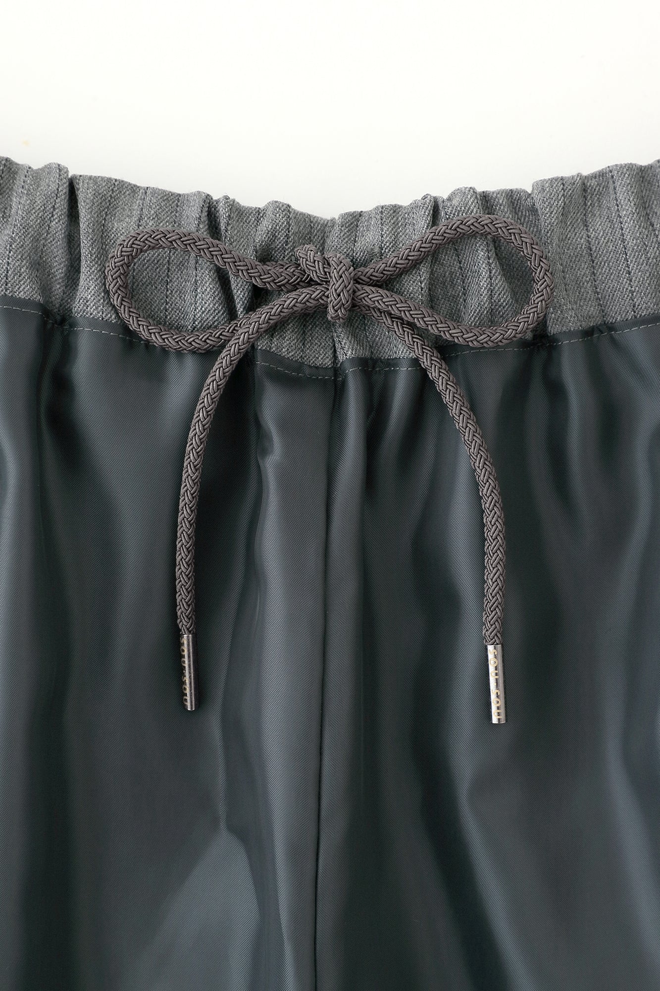 Combed Yarn Striped Wide-legged Pants / Heather Dark Grey