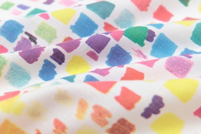 伊勢木棉圖案紋樣手巾（短版）/調色盤