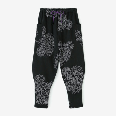 裏ボア 阿弥（あみ） 裁付（たっつけ）えんゆう穿き／雲間（くもま）に菊 濡羽色（ぬればいろ）