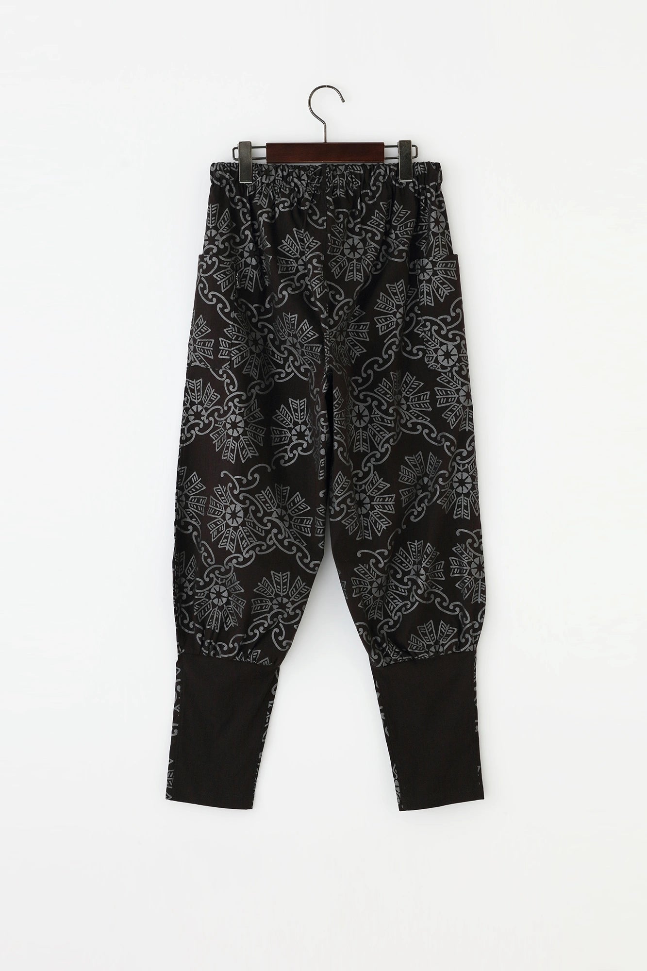 Shin Cotton Linen Harem Pants／Continuation of Arrow Wheel-Recreation Black Tea