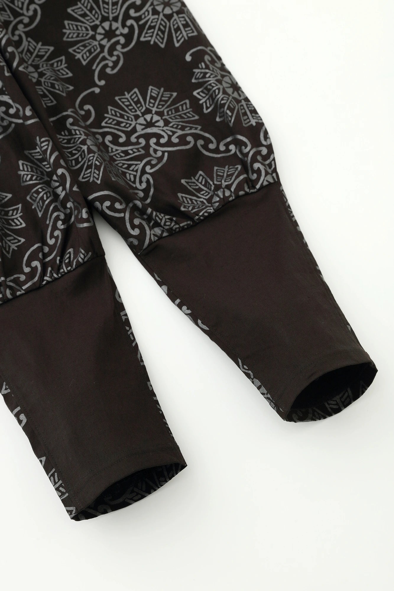 Shin Cotton Linen Harem Pants／Continuation of Arrow Wheel-Recreation Black Tea