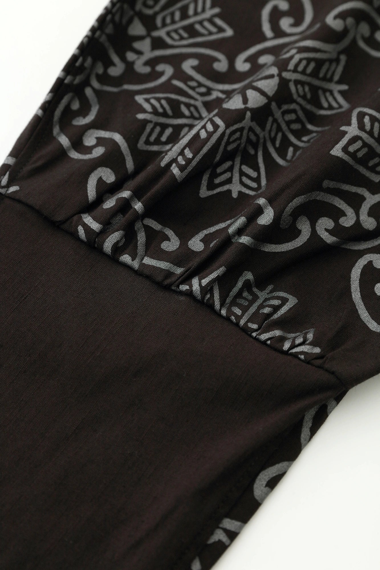 Shin Cotton Linen Harem Pants／Continuation of Arrow Wheel-Recreation Black Tea