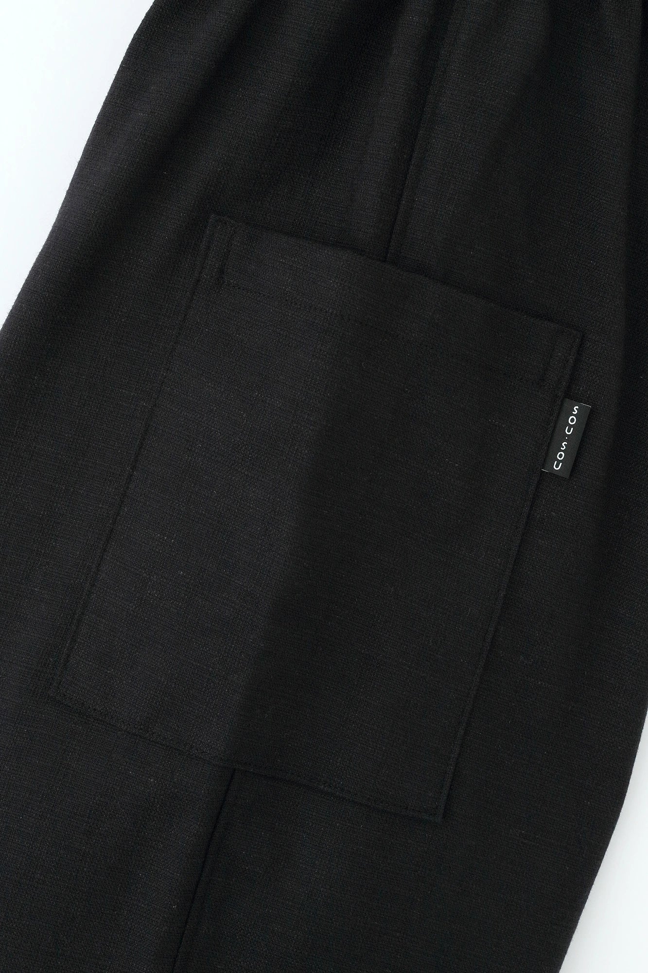 Cotton Linen-Rayon Blend Harem Pants／Black