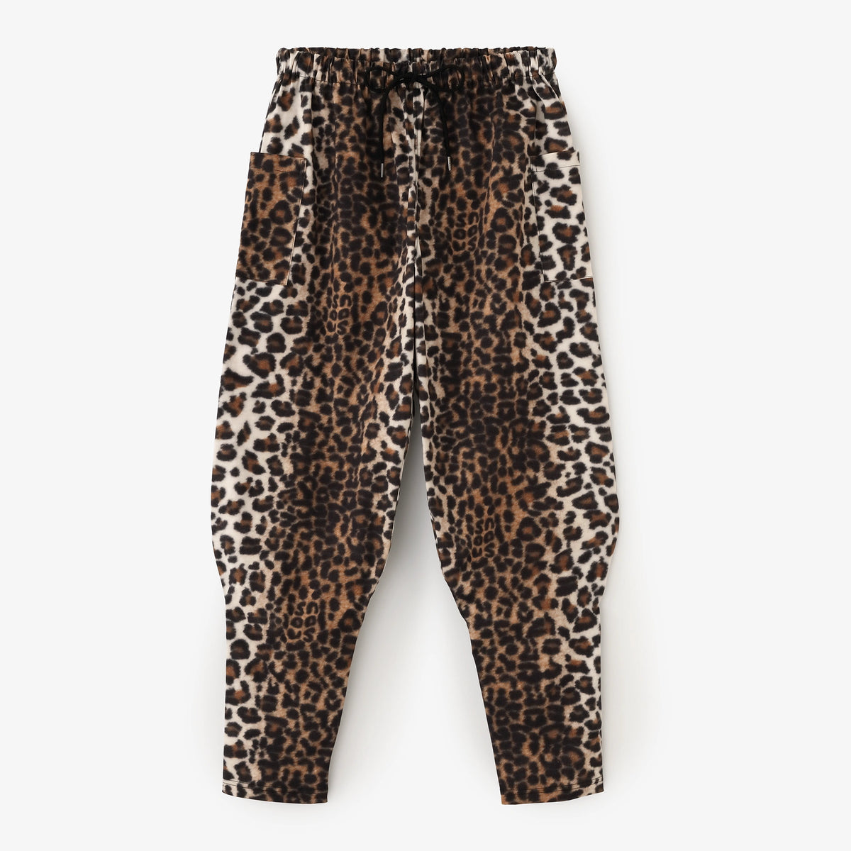 Stretch Satin Weave Harem Pants / Leopard Pattern IJ 