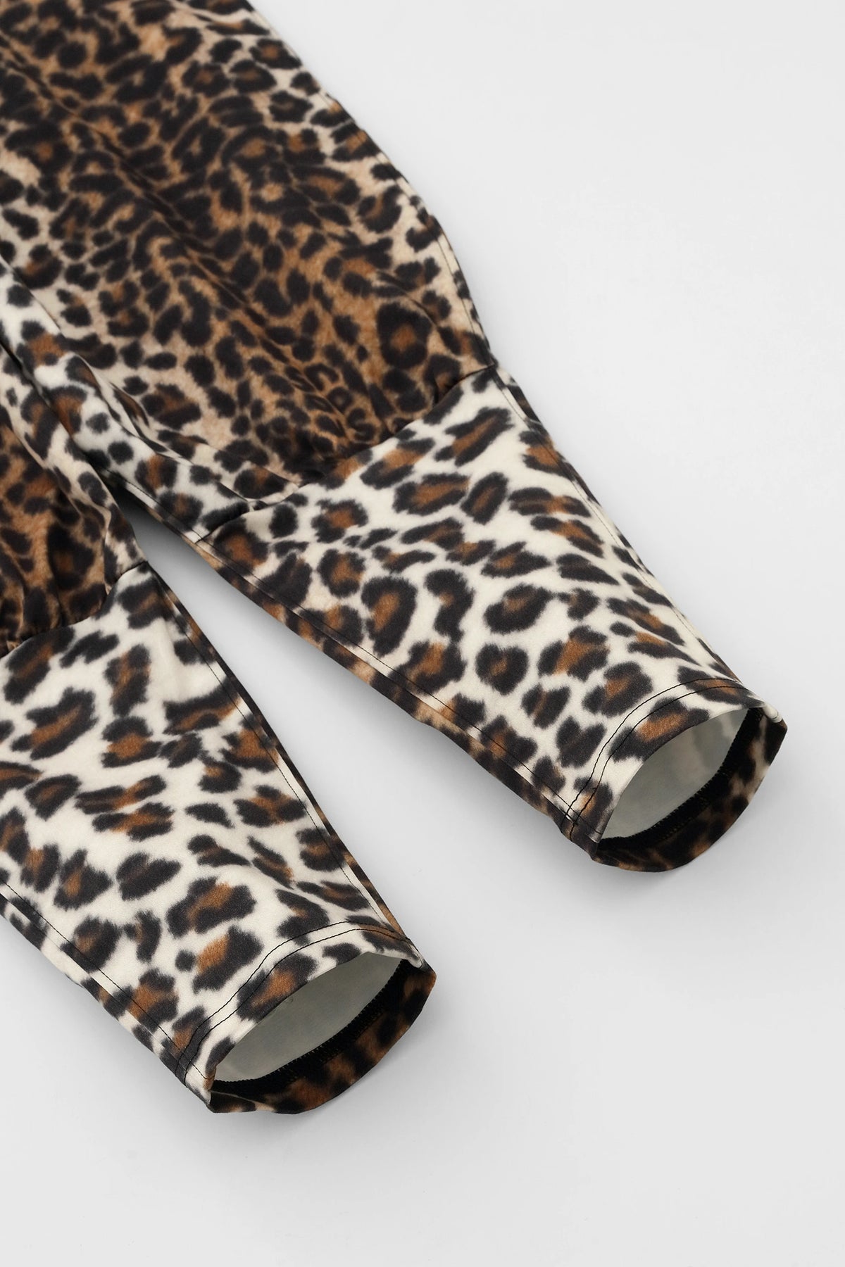 Stretch Satin Weave Harem Pants / Leopard Pattern IJ 