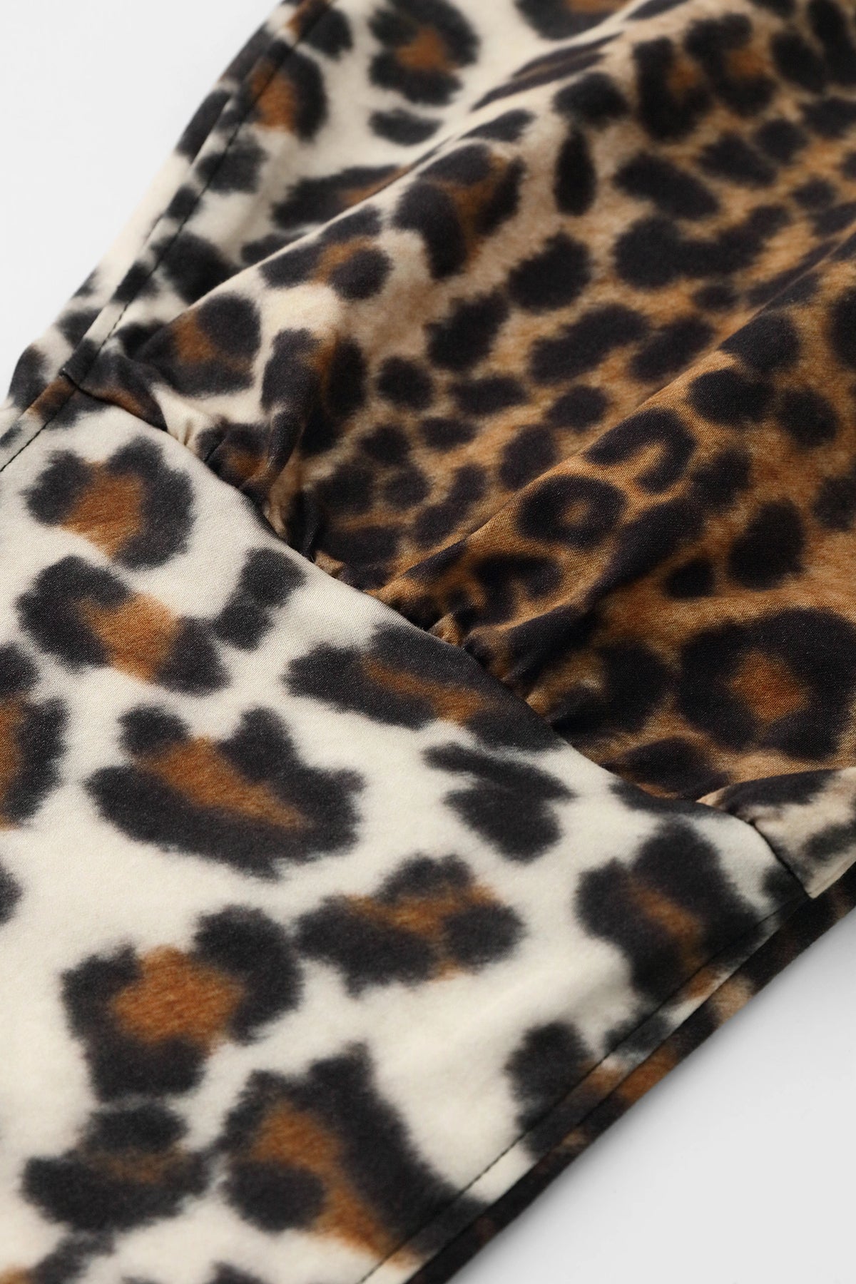 Stretch Satin Weave Harem Pants / Leopard Pattern IJ 