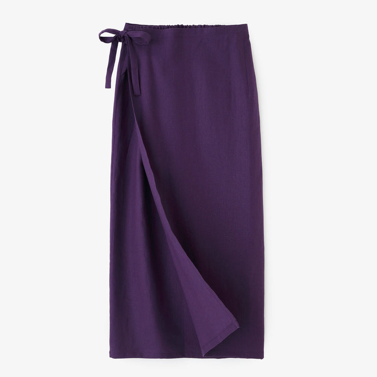 Linen Wrap Skirt / Dark Purple