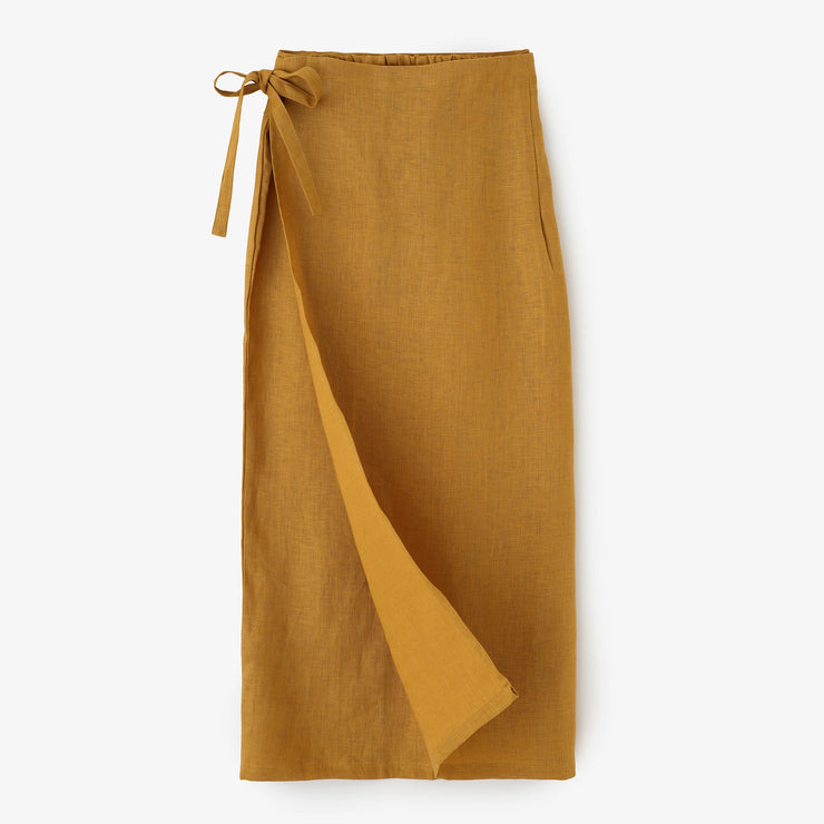 Linen Wrap Skirt / Golden Yellow 