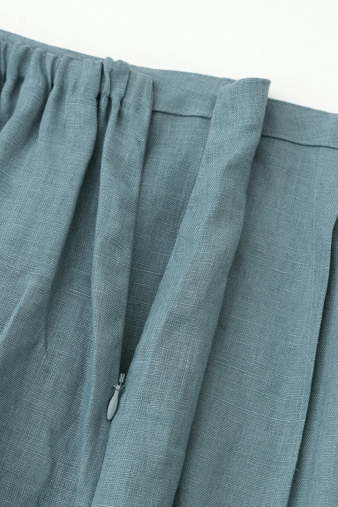 Linen Wrap Skirt / Greyish Blue
