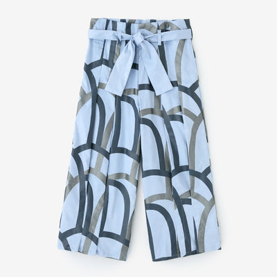 仿麂皮 袴形褲／瀑布 淡水藍色