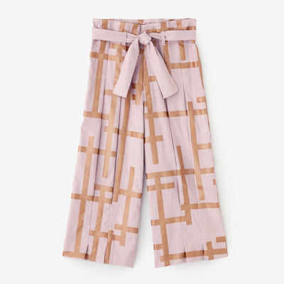 仿麂皮 袴形褲／欄柵 粉膚色