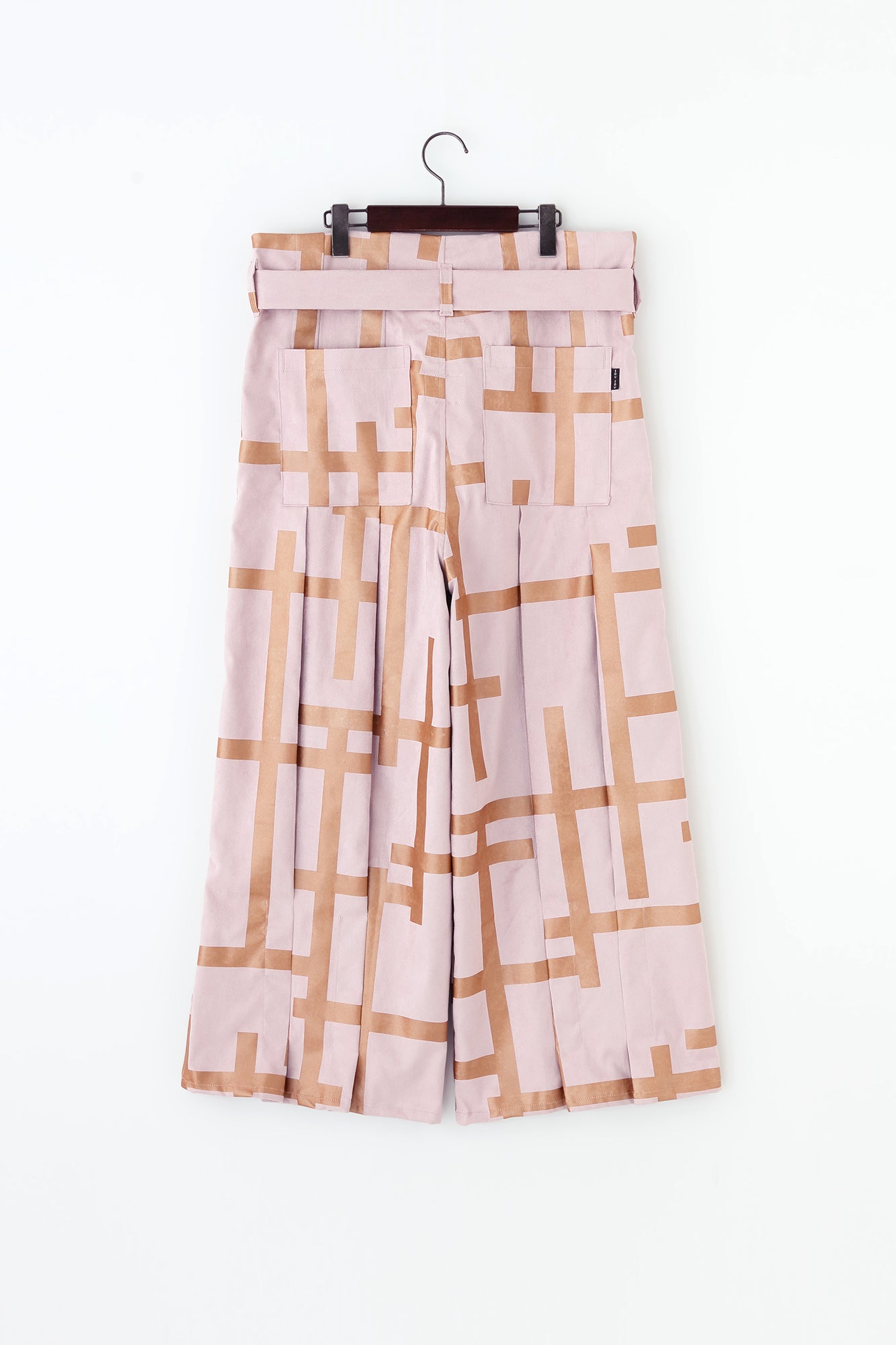 仿麂皮 袴形褲／欄柵 粉膚色