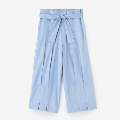 仿麂皮 袴形褲／淡水藍色