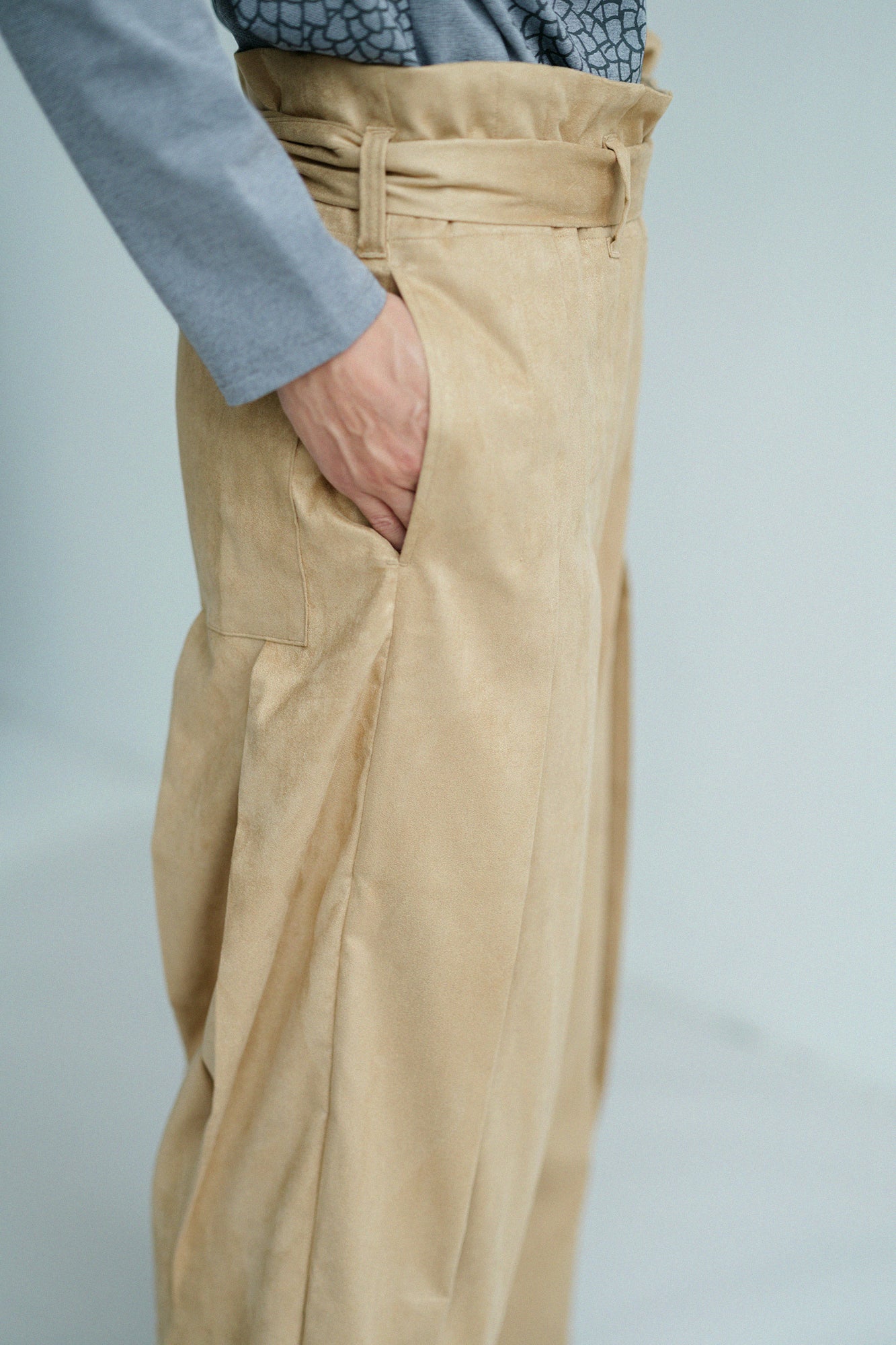 Faux Nubuck Hakama Pants / Yellowish Russet