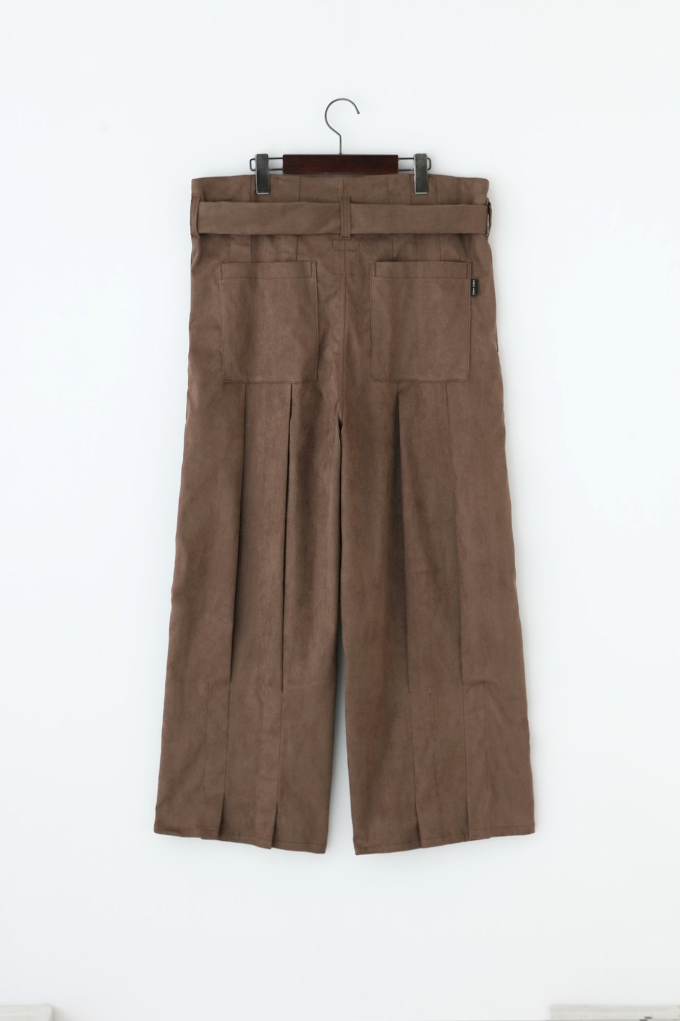 仿麂皮 袴形褲／黄枯茶色