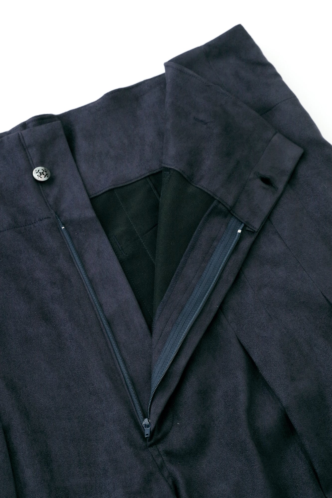 仿麂皮 袴形褲／暗藍色