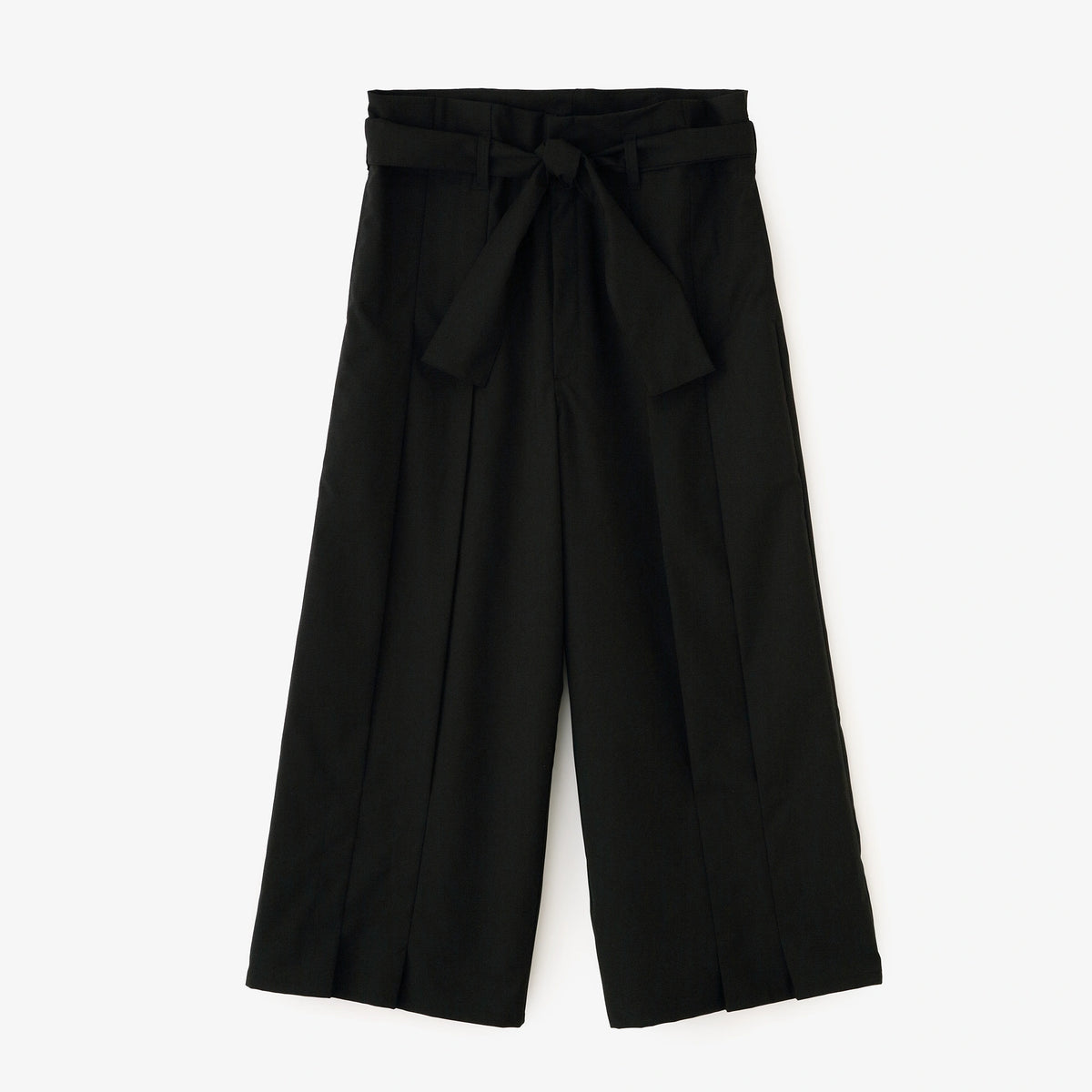 Fresco Ｗeave Combed Yarn Hakama Pants with Lining／Black