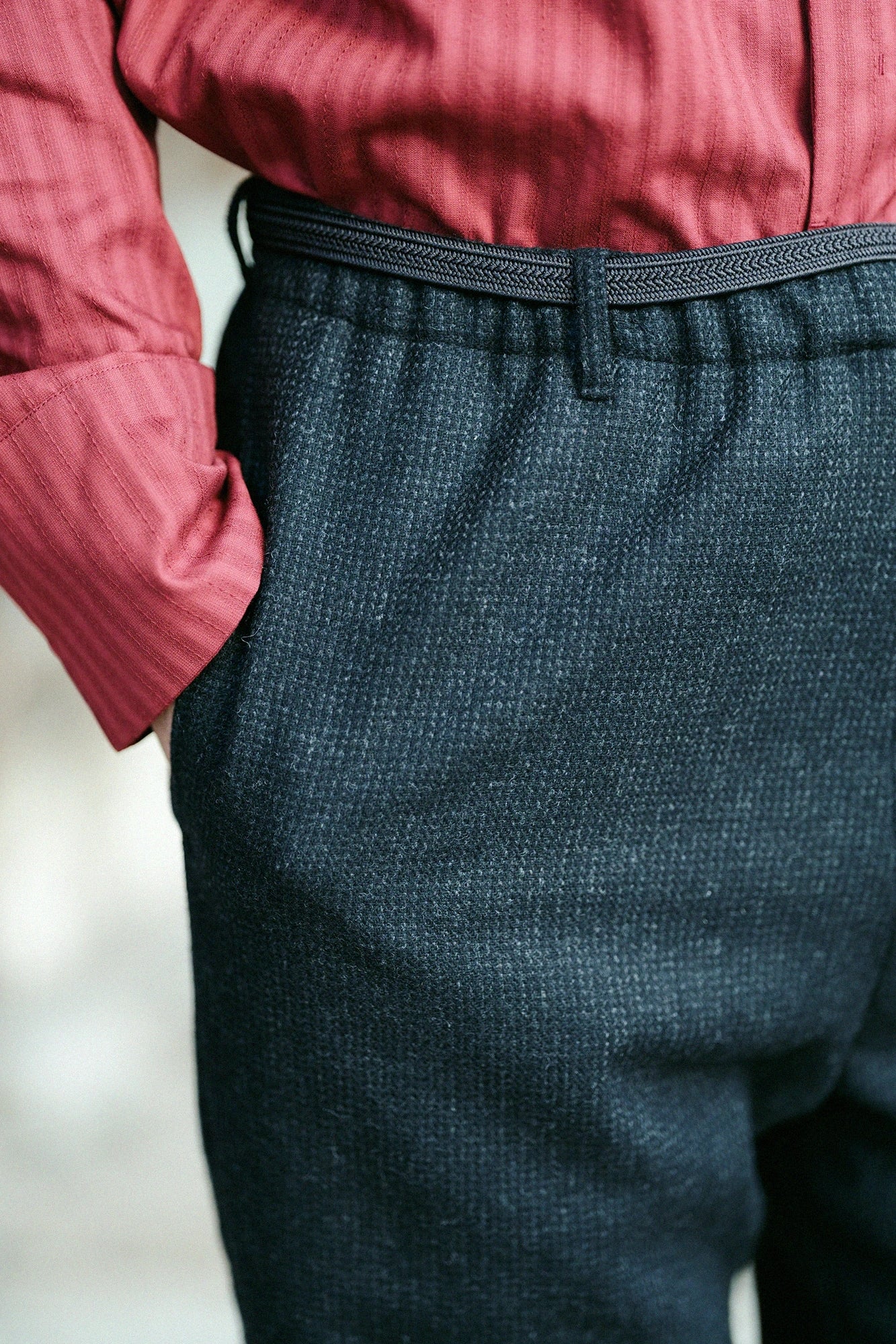 尾州杉綾織 雪袴／濃墨色