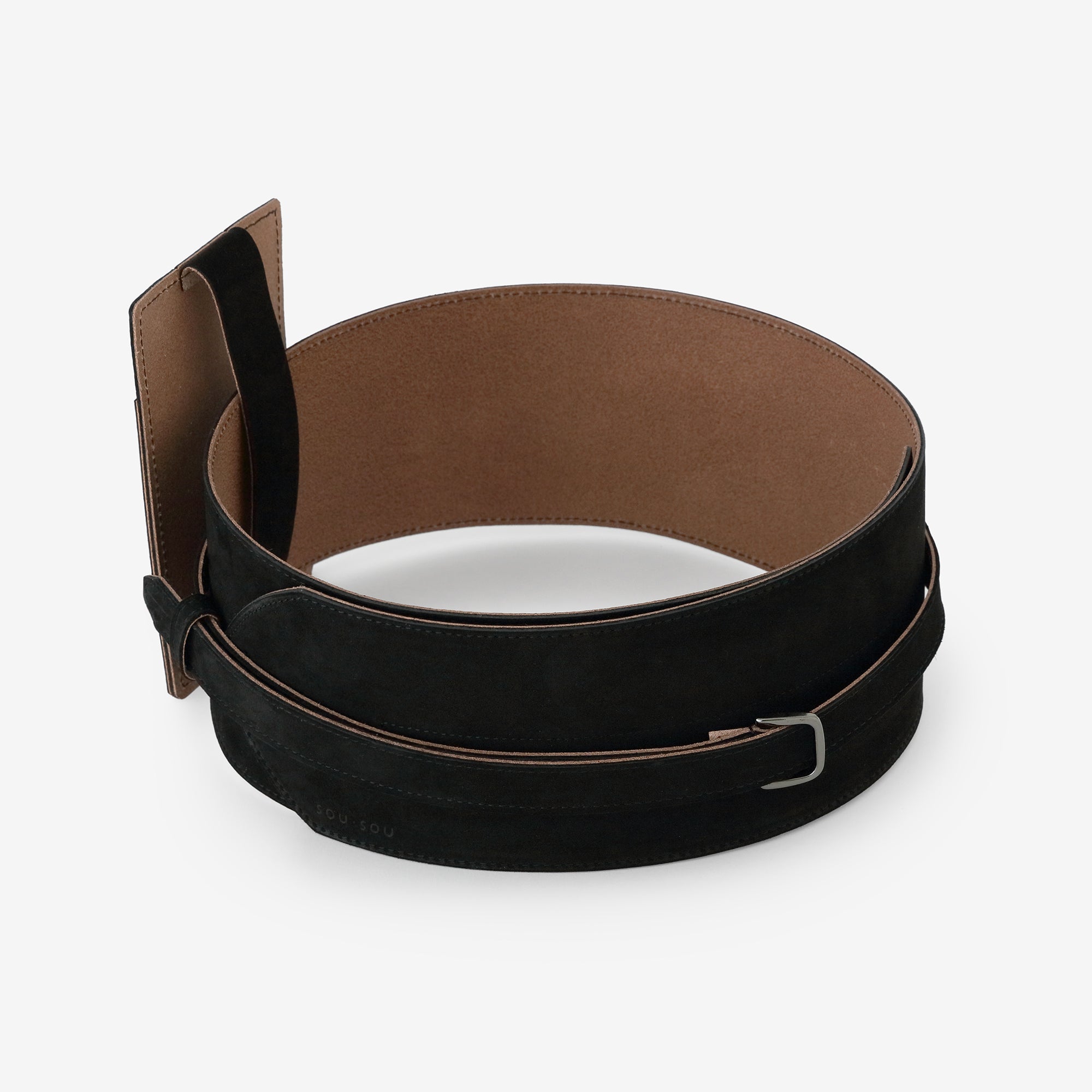 ヌバック 革帯 （かくたい）／濡羽色（ぬればいろ）