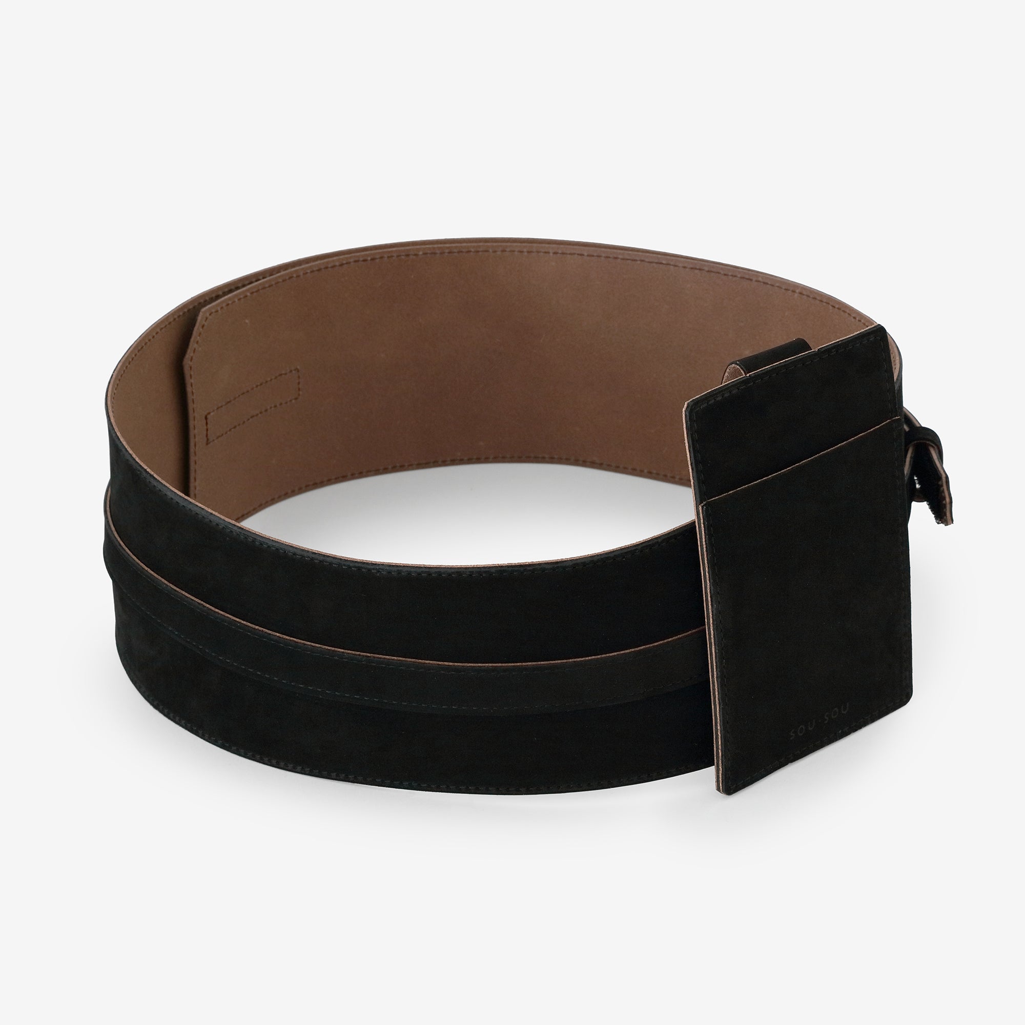 ヌバック 革帯（かくたい） 特大（とくだい）／濡羽色（ぬればいろ）