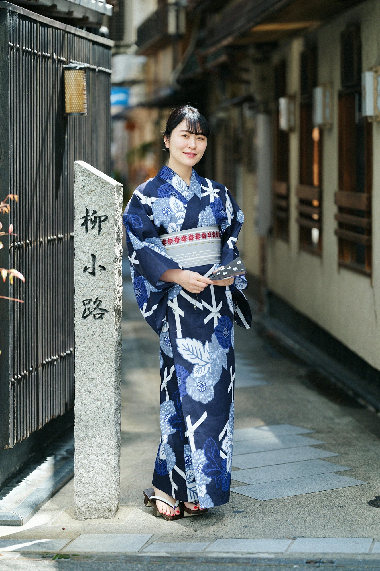 博多和服腰带半幅小袋带／银灰色