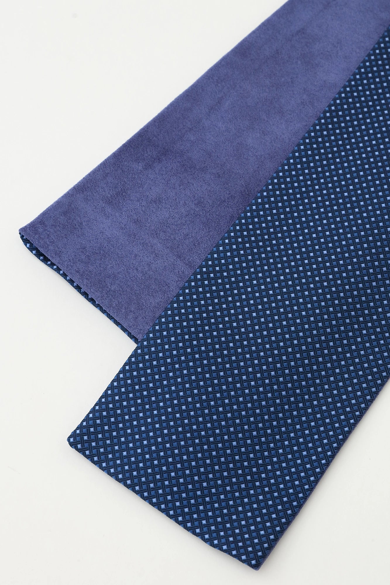 Silk×Faux Nubuck Men's Obi Belt／Ultramarine×Bellflower Blue