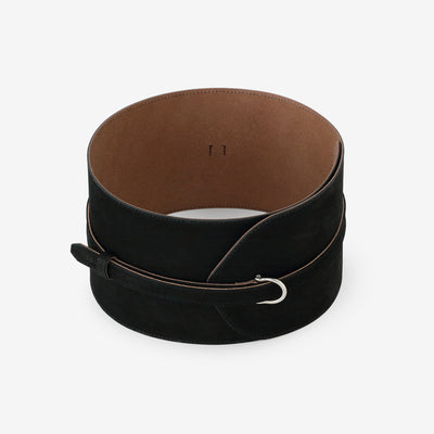 ヌバック 革帯（かくたい） おみな／濡羽色（ぬればいろ）