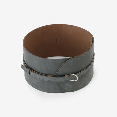 ヌバック 革帯（かくたい） おみな／鉛色（なまりいろ）
