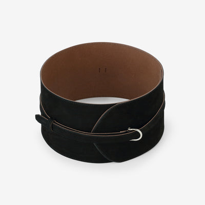 ヌバック 革帯（かくたい） おみな 長尺（ちょうじゃく）／濡羽色（ぬればいろ）