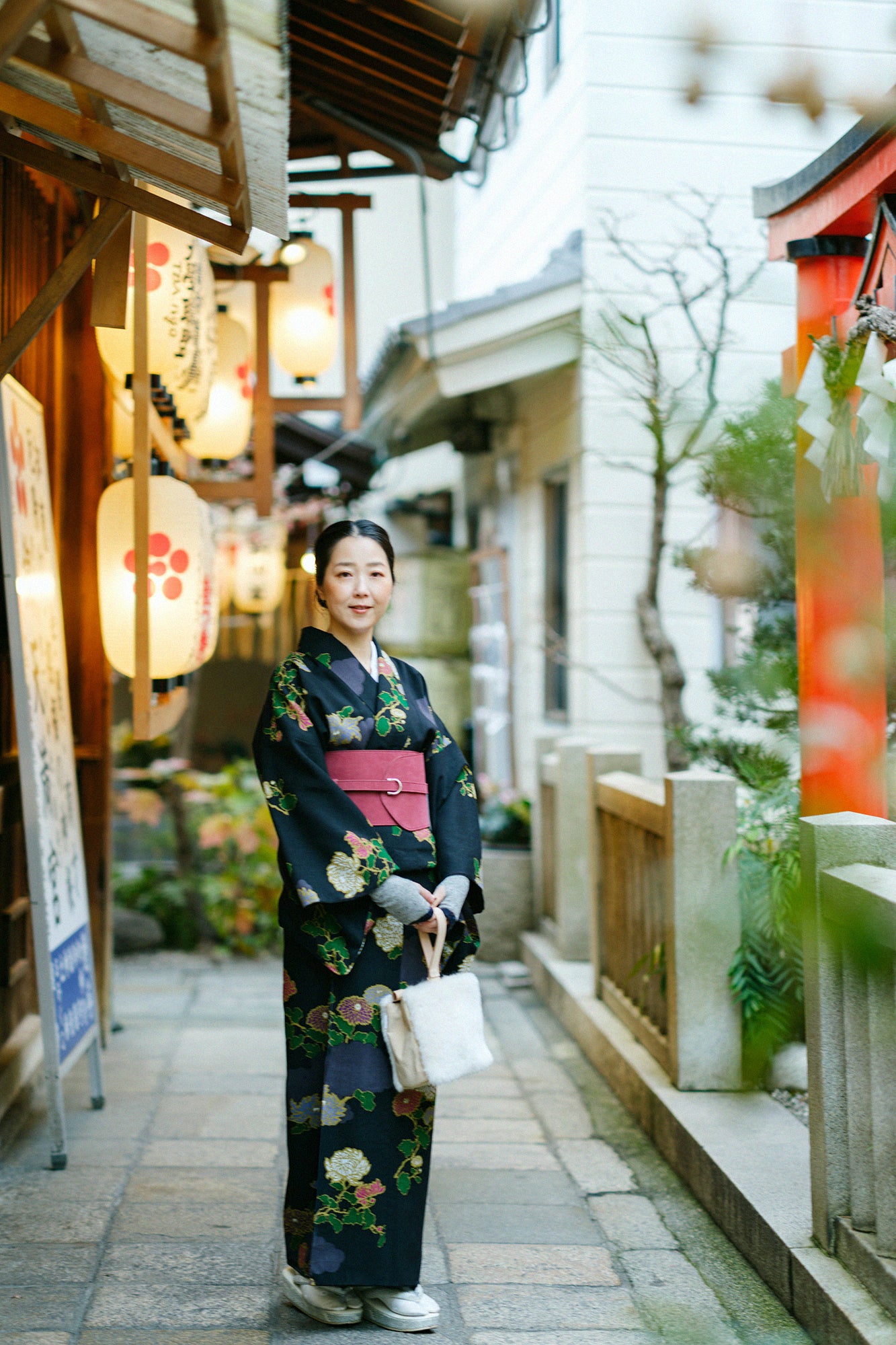 【お仕立て付き】モスリン 着物（総裏仕立て）／雲取（くもどり）りに菊【※お届けに約7週間】