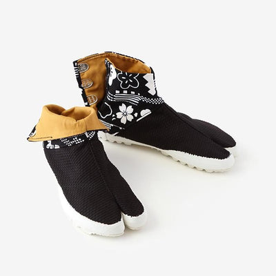 貼付棟梁地下足袋／文様あそび×さしこ 濡羽色2