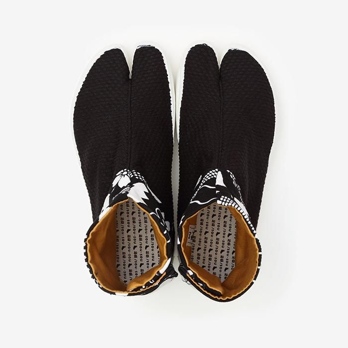 分趾拼接足袋鞋／紋樣遊戲×刺子繡 黑色2