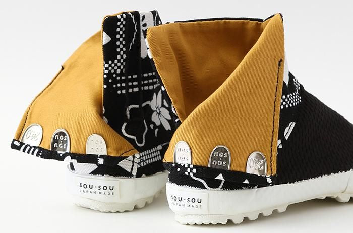 分趾拼接足袋鞋／紋樣遊戲×刺子繡 黑色2