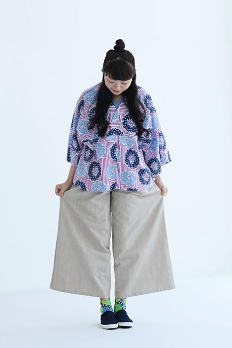 塔布圆形杰作塔比蒂/布草天空玫瑰（nunoshiba sorabara）x sashiko indigo