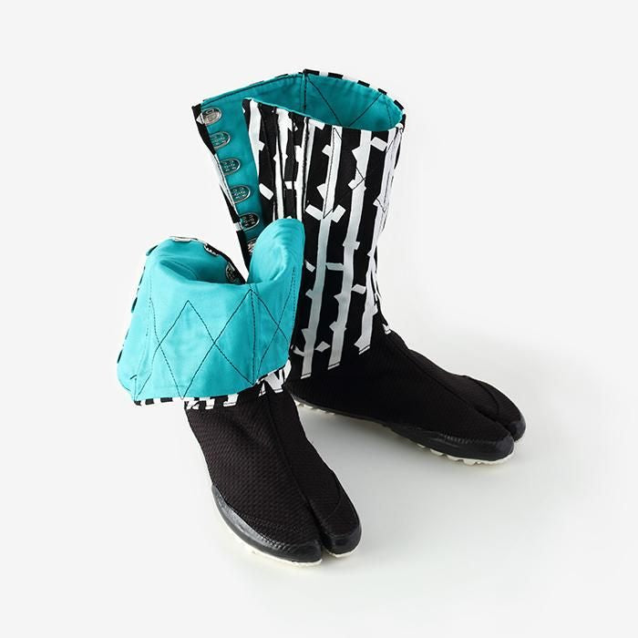 【net限定20%OFF】貼付棟梁地下足袋 10枚小鉤／紙吹雪×さしこ 濡羽色2