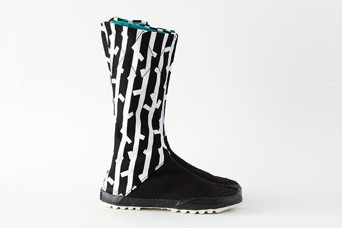 【net限定20%OFF】貼付棟梁地下足袋 10枚小鉤／紙吹雪×さしこ 濡羽色2