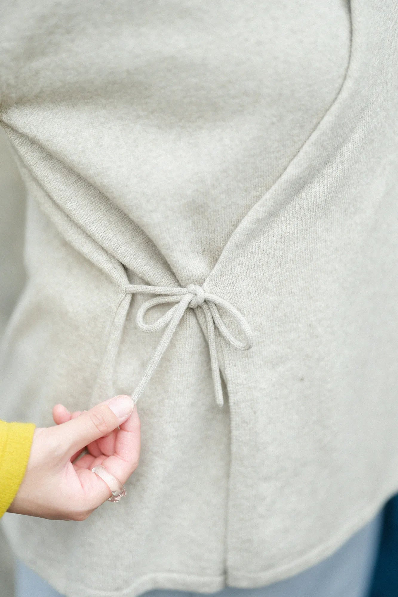 SOU・SOU×ALPHA 羊絨雙色袖和裝針織衫／亞麻衣身