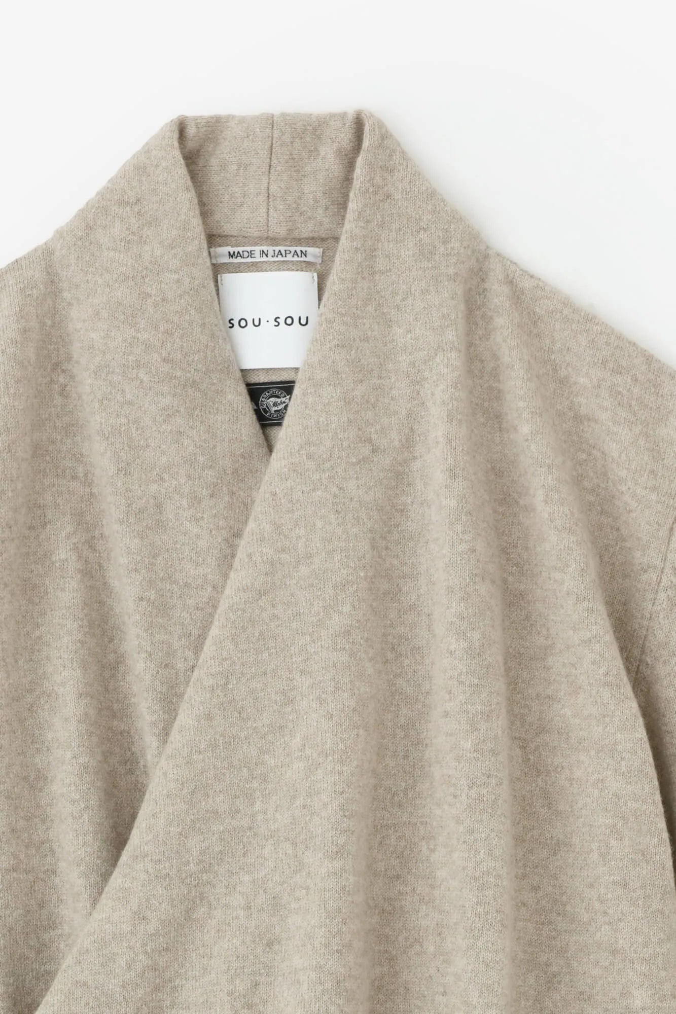 SOU・SOU×ALPHA 羊絨雙色袖和裝針織衫／亞麻衣身