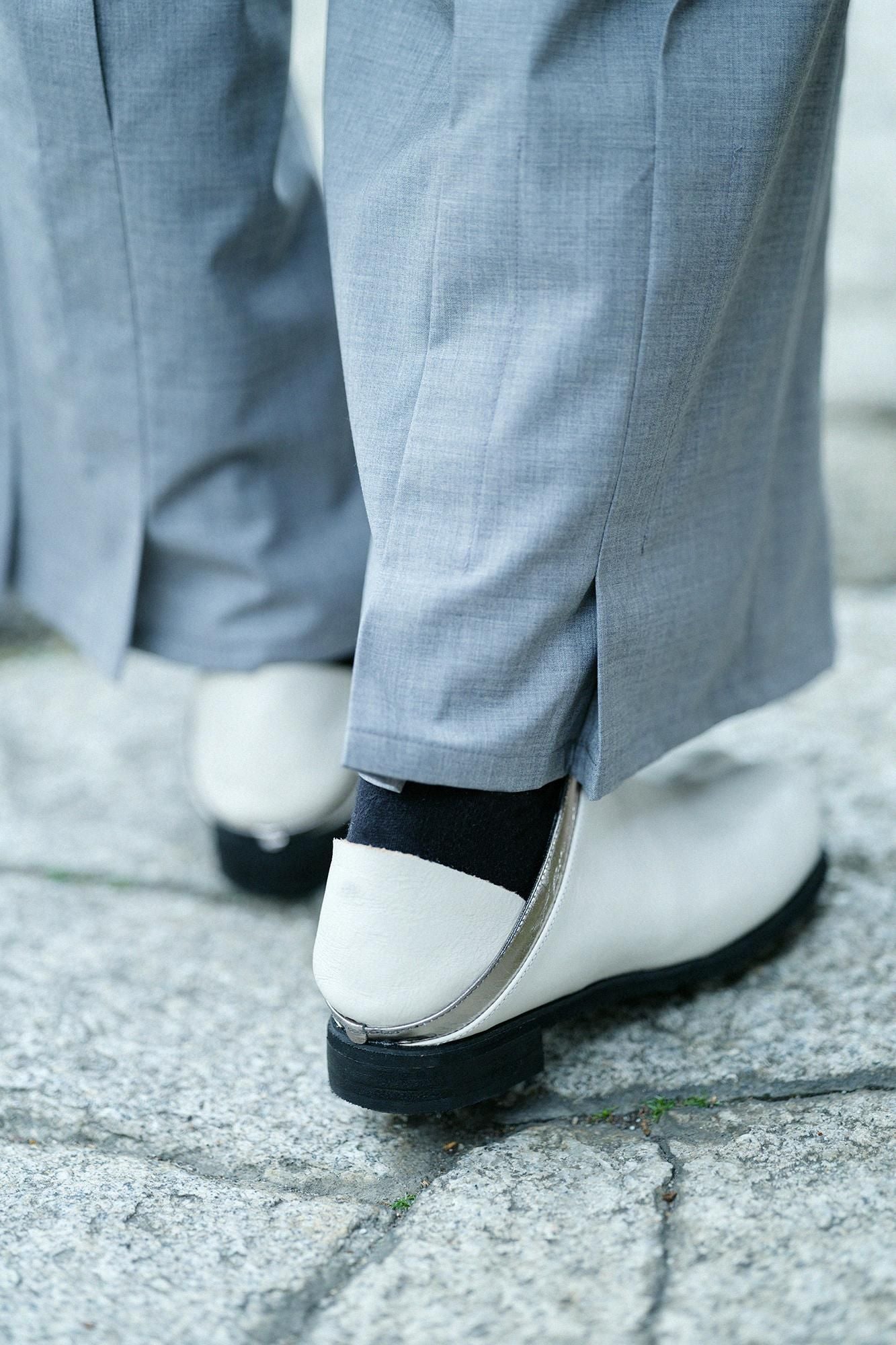 踵單皮 SOU・SOU傾衣×吉靴房 ／白色 【※約需8個月送達】