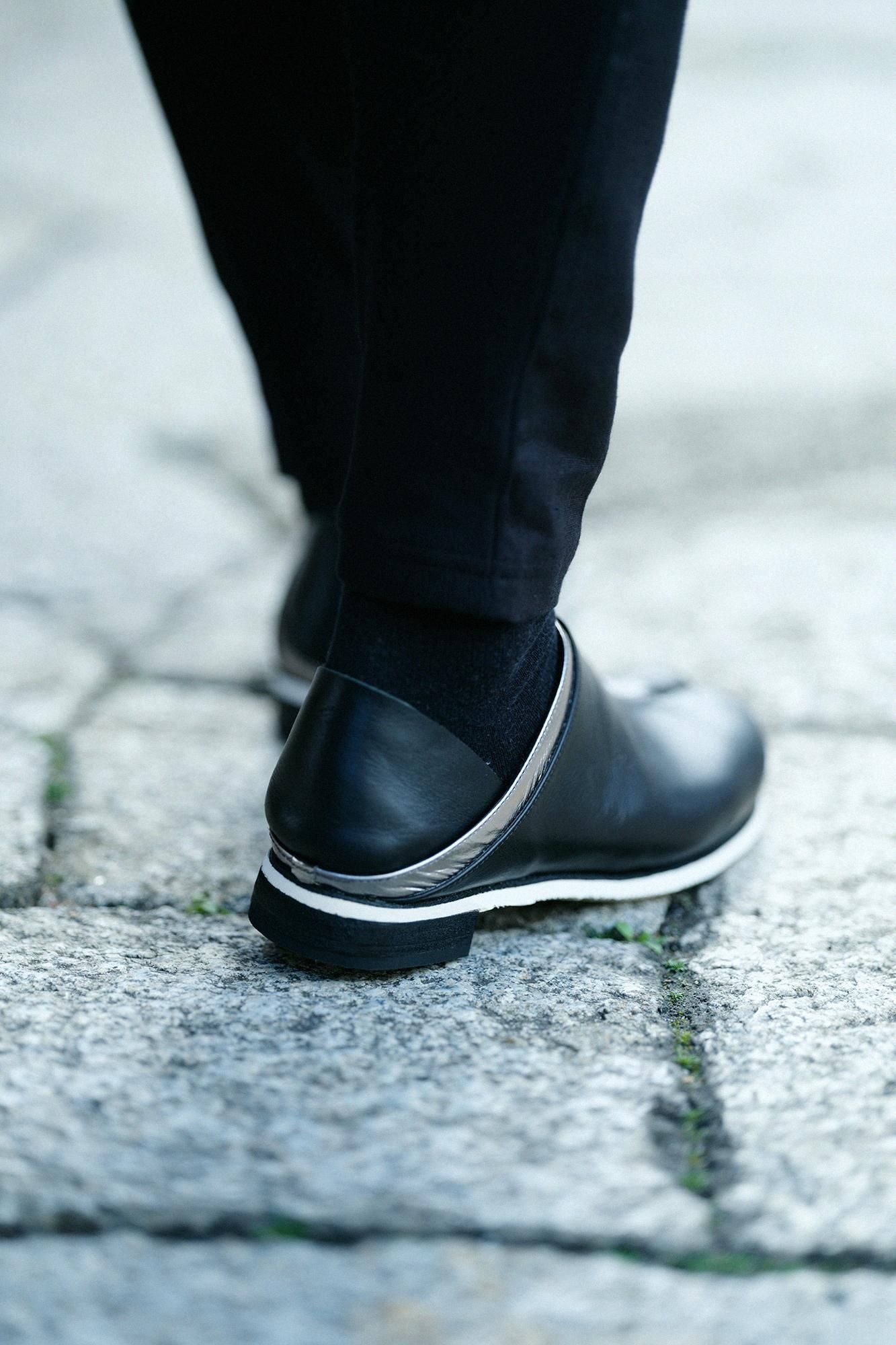 踵單皮 SOU・SOU傾衣×吉靴房 ／黑色 【※約需8個月送達】