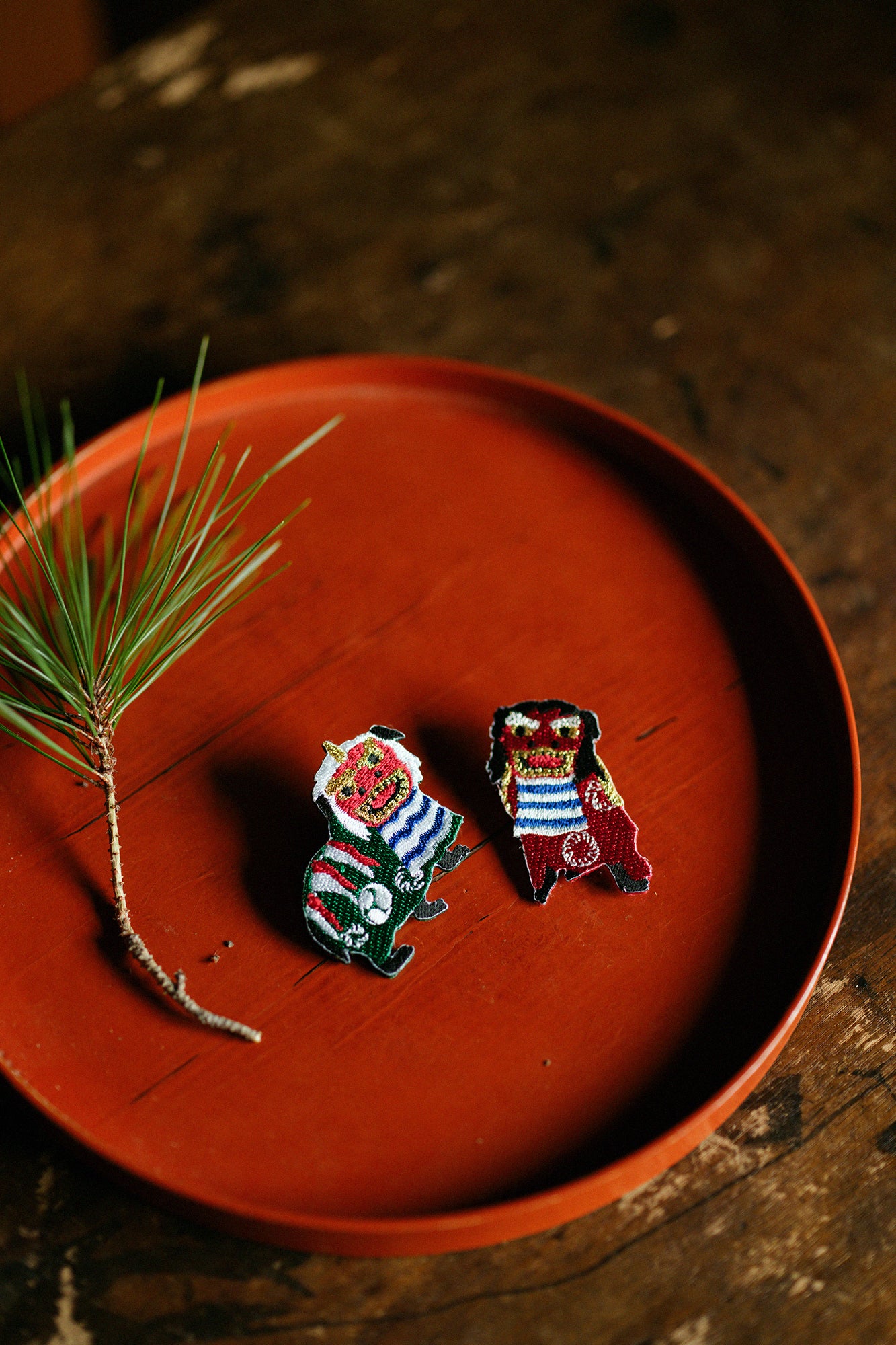 刺繍飾り（ししゅうかざり）／京獅子舞（きょうししまい） 緑（みどり）