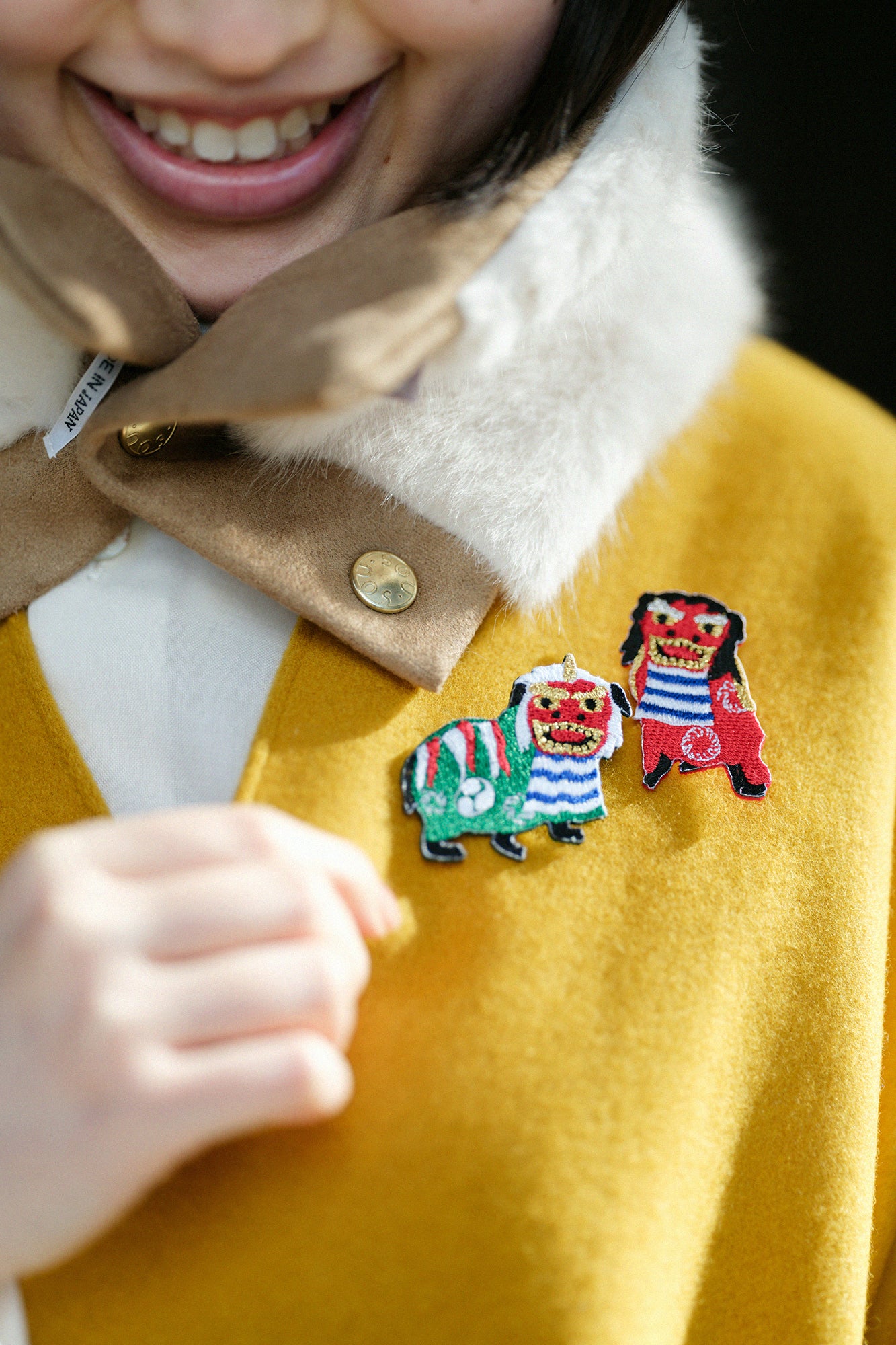 Matsuri様確認用 Embroidery Brooch／Kyoto Lion Dance Red