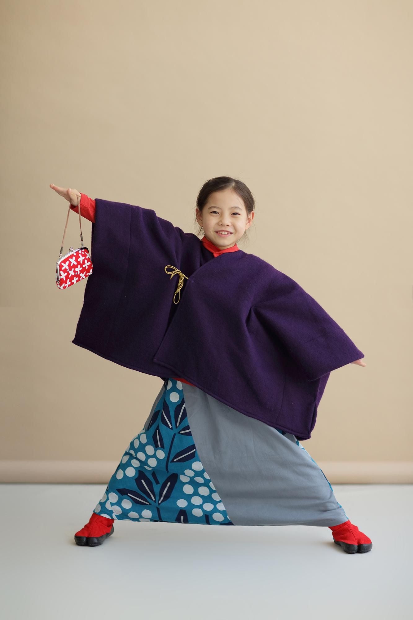 12号帆布软（NAN）硬币开口（父母和孩子） / suzushirogusa小猩红色